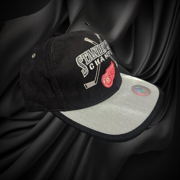 1998 Detroit Red Wings Stanley Cup Champs Velcroback Starter Hat with Tags - Picture 3 of 7